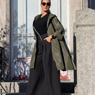 Parka Comprida Verde Kaki