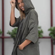 Parka Curta Hope Com Bolsos Verde Kaki