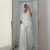 Conjunto acetinado branco