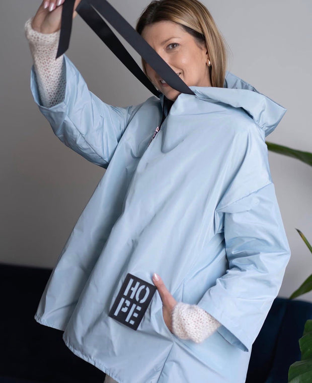 Parka Curta Hope Com Bolsos Azul Bebé