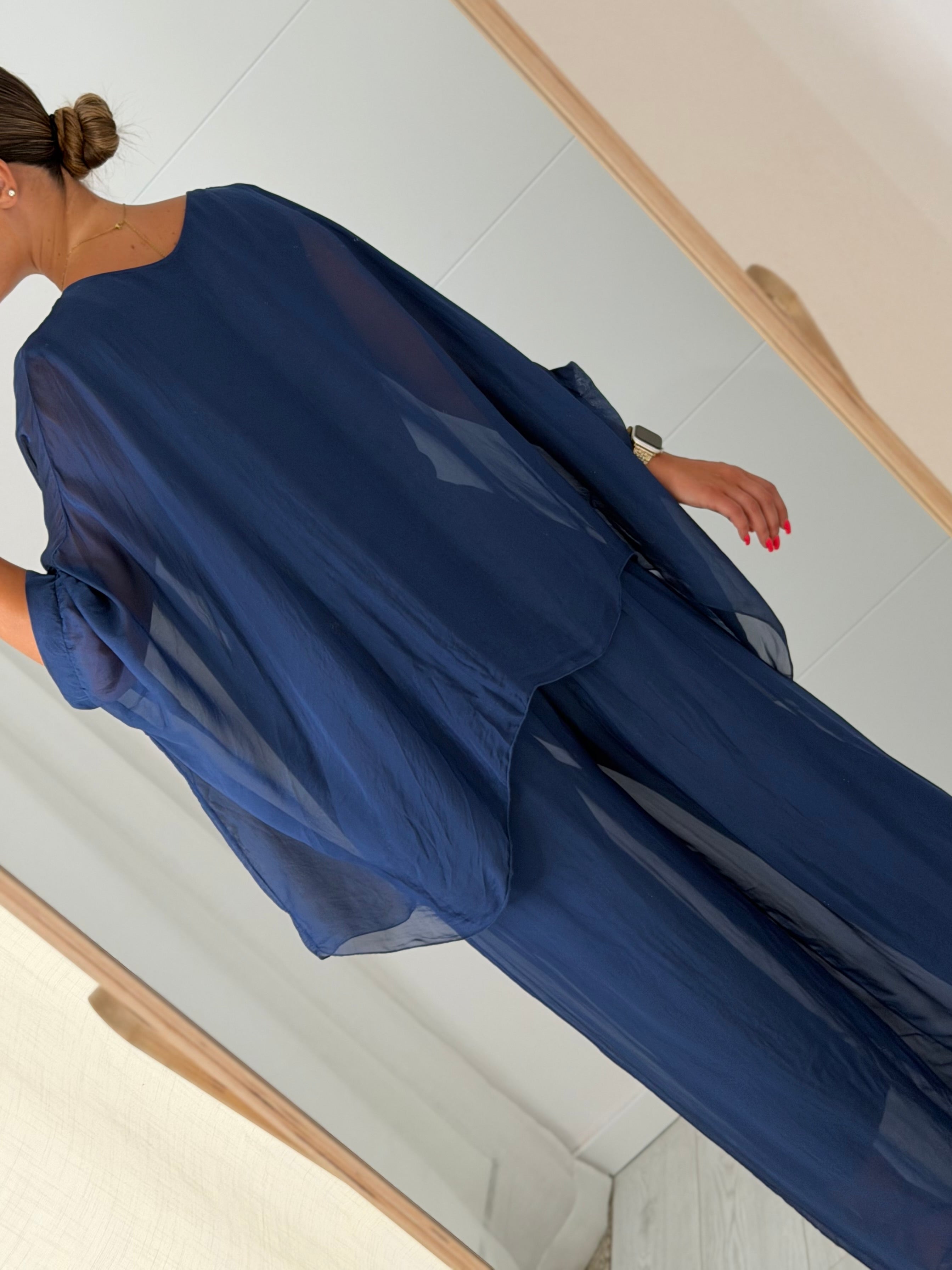 Conjunto fluído - azul marinho