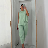Conjunto Assimétrico - verde menta