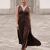 Vestido cerimónia - castanho chocolate
