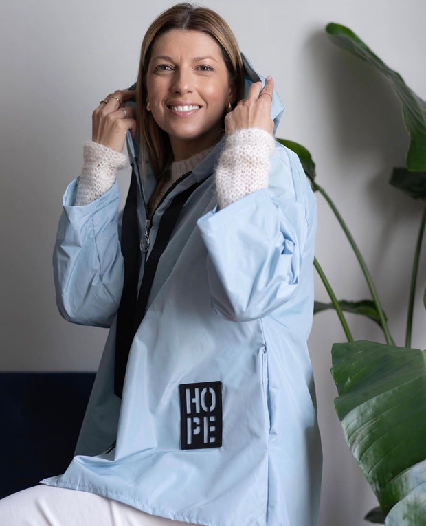 Parka Curta Hope Com Bolsos Azul Bebé