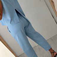 Conjunto Assimétrico azul bebé