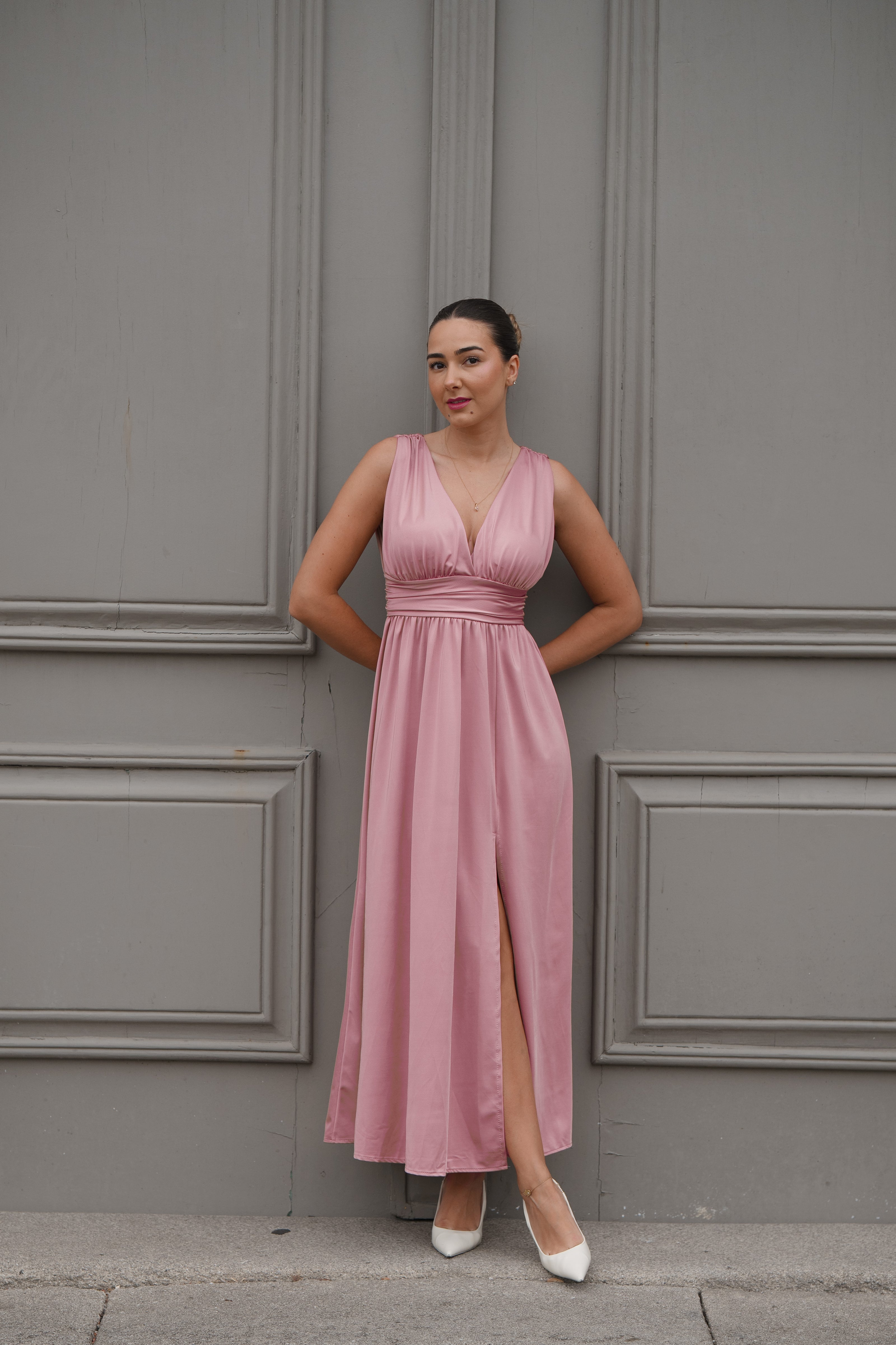 Vestido rosa fluido