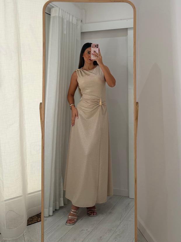 Vestido cerimónia bege