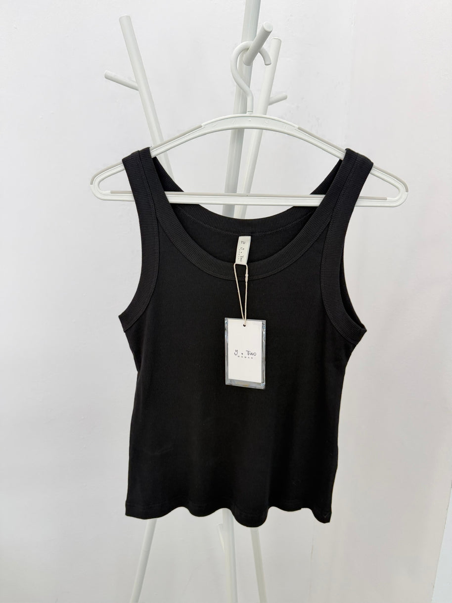 Top Com Elastano Preto