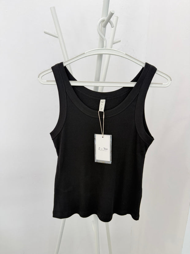 Top Com Elastano Preto