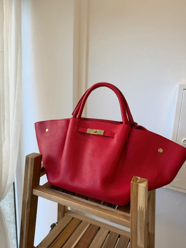 Mala em Pele Vermelha 100% Pele