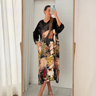 Vestido fluido com estampado