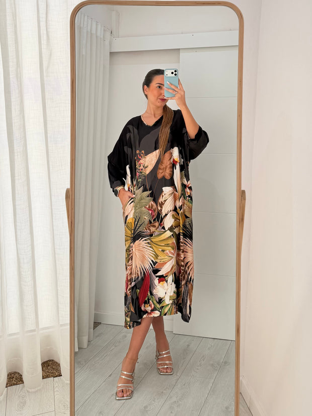 Vestido fluido com estampado