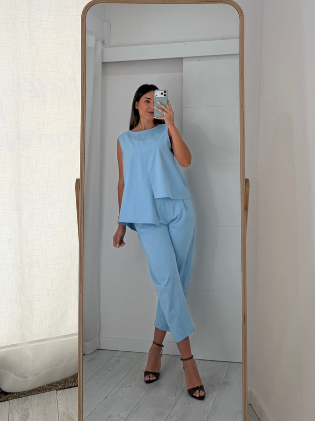 Conjunto Assimétrico azul bebé