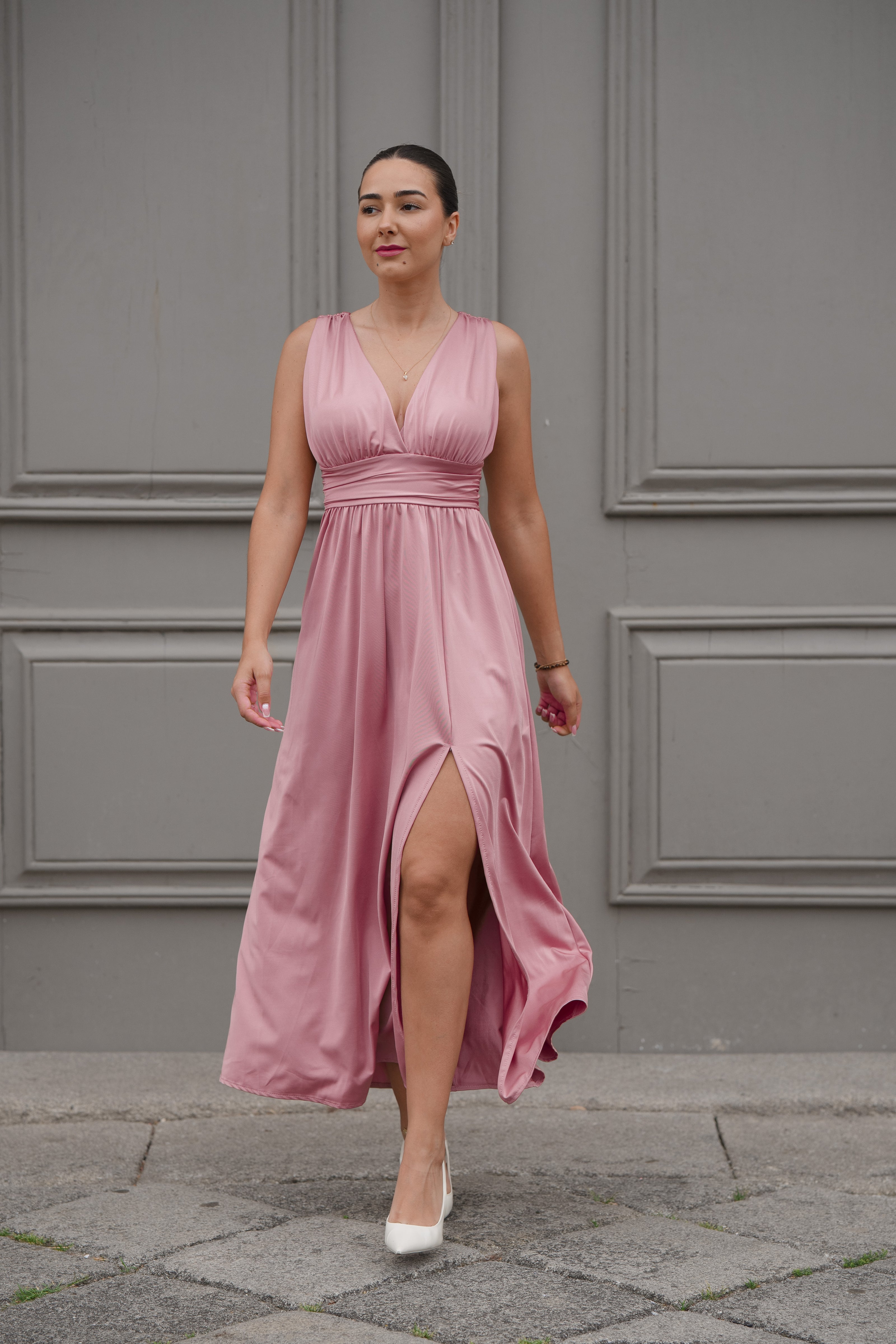 Vestido rosa fluido