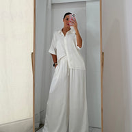 Conjunto acetinado branco
