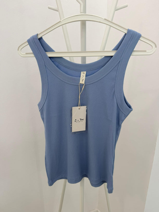 Top Com Elastano Azul