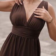 Vestido cerimónia - castanho chocolate