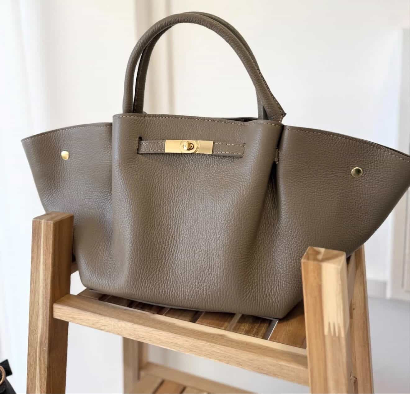 Mala 100% Pele Taupe
