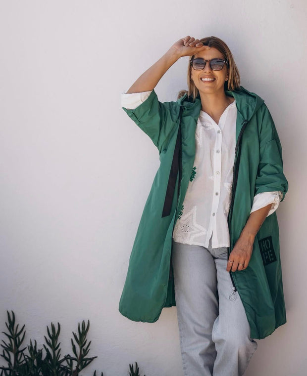 Parka Comprida Hope Com Bolsos Verde Bandeira