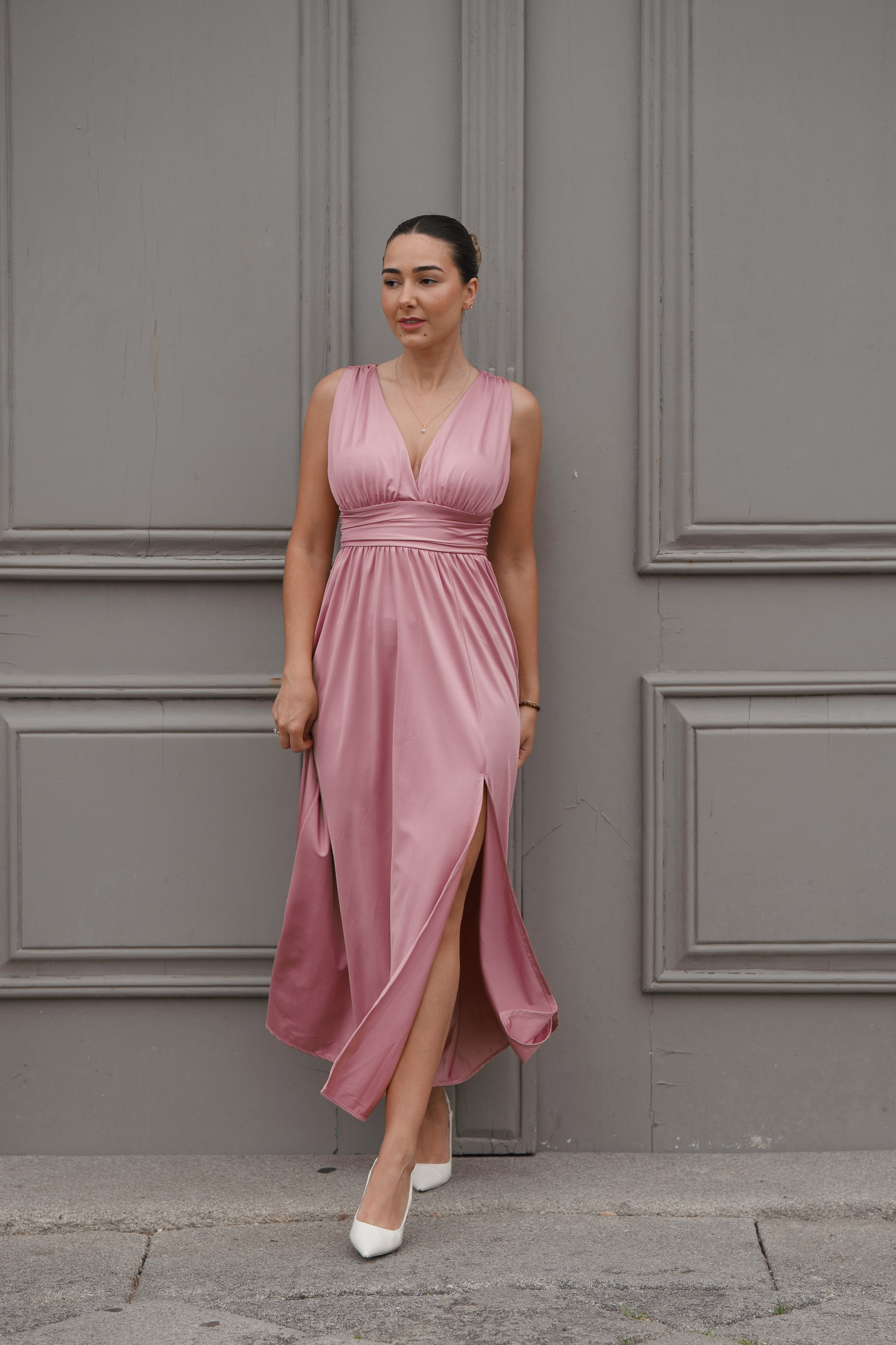 Vestido rosa fluido