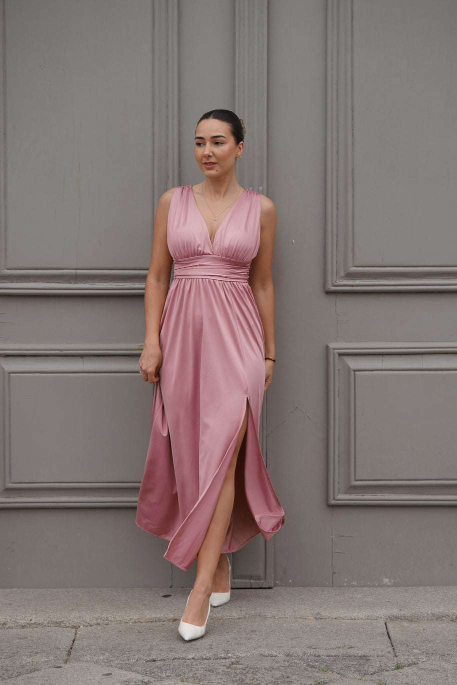 Vestido rosa fluido