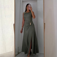Vestido Cerimónia - Gota e racha - verde