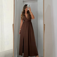 Vestido Fluido castanho