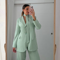 Conjunto alfaiataria verde água