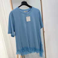 Tshirt com renda azul