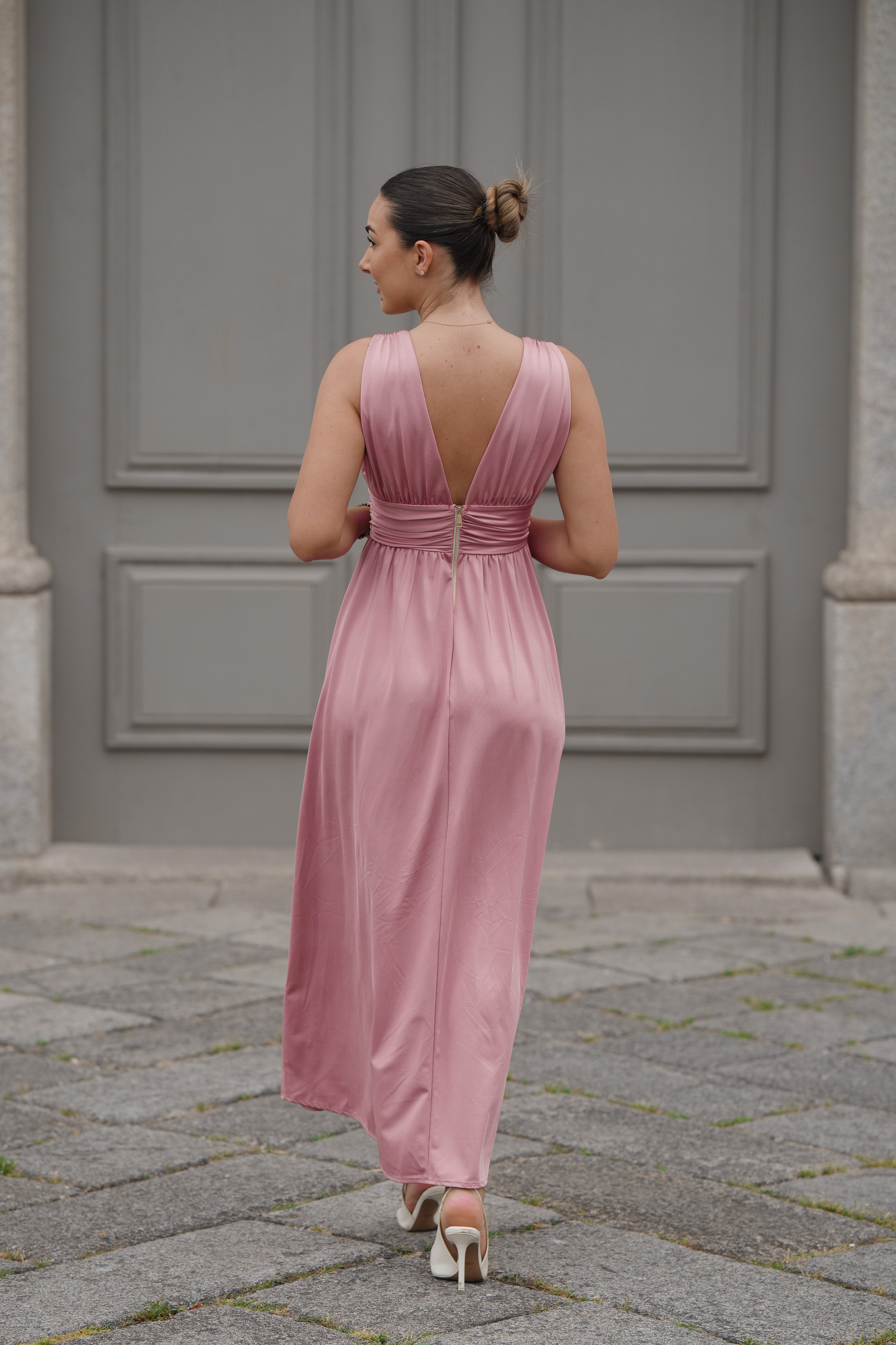 Vestido rosa fluido