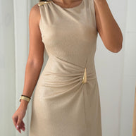 Vestido cerimónia bege