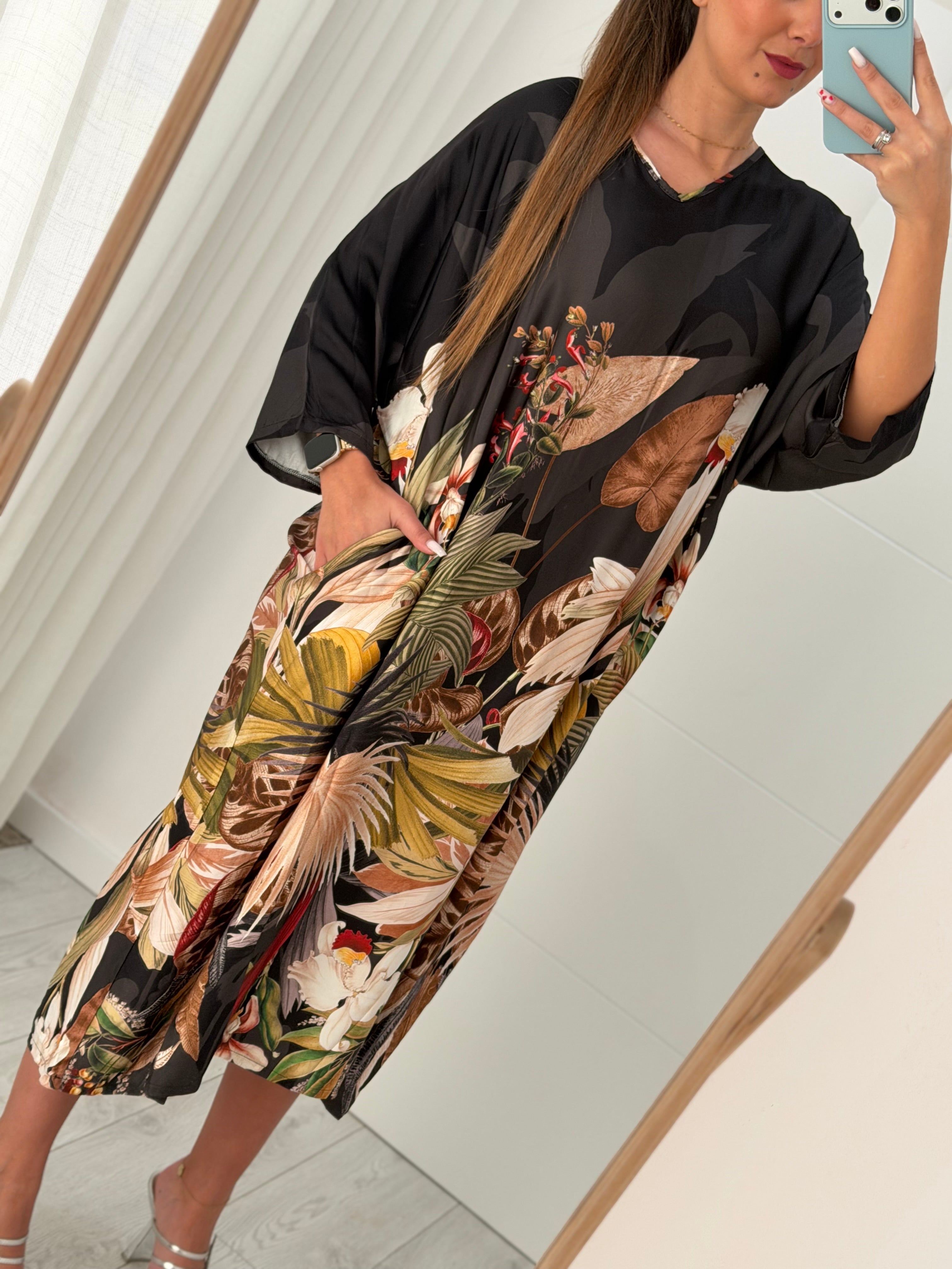 Vestido fluido com estampado