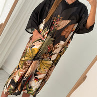 Vestido fluido com estampado