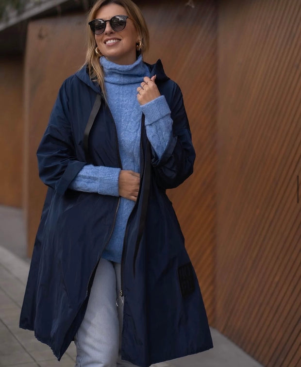 Parka comprida Hope azul marinho