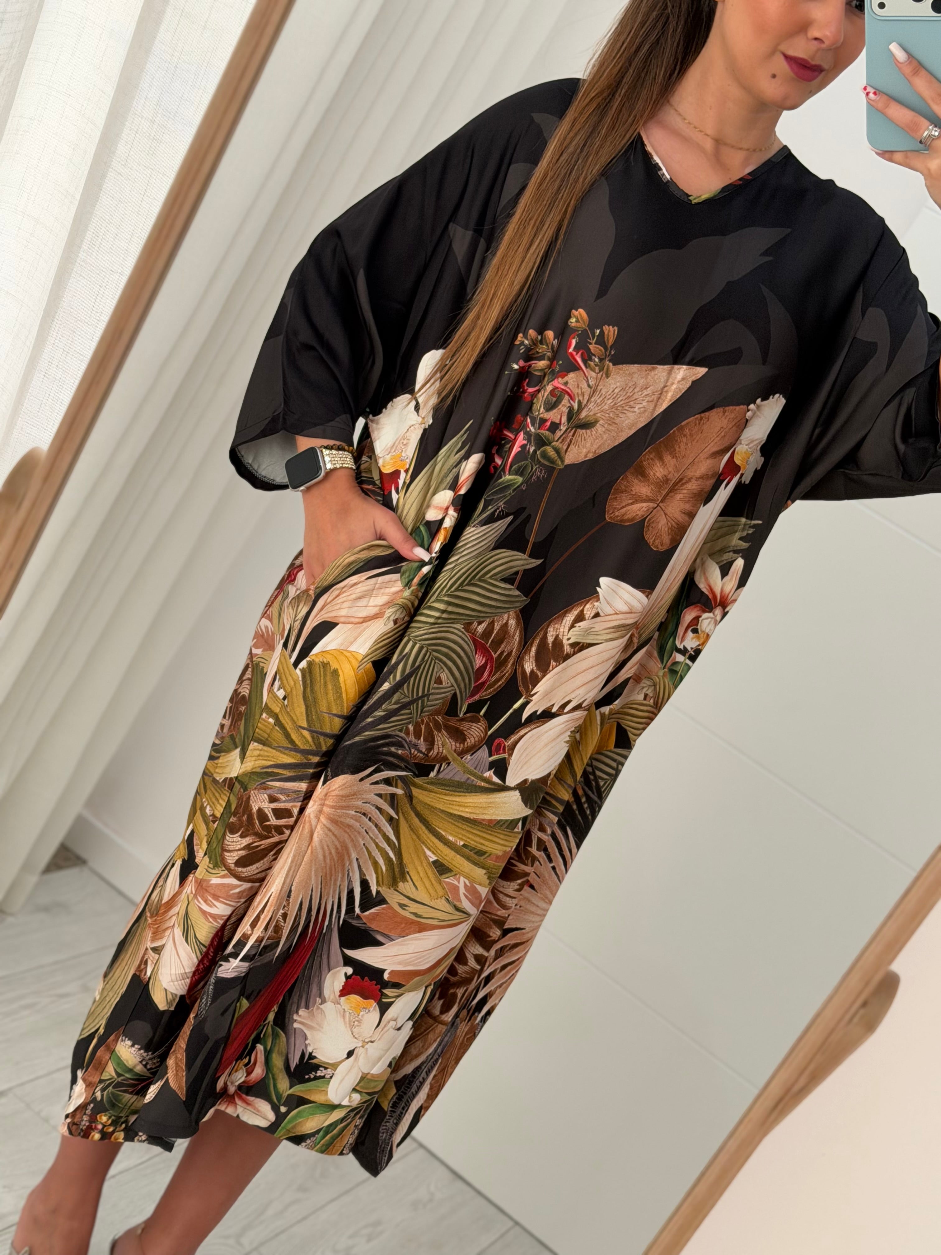 Vestido fluido com estampado