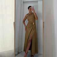 Vestido dourado - gota e racha