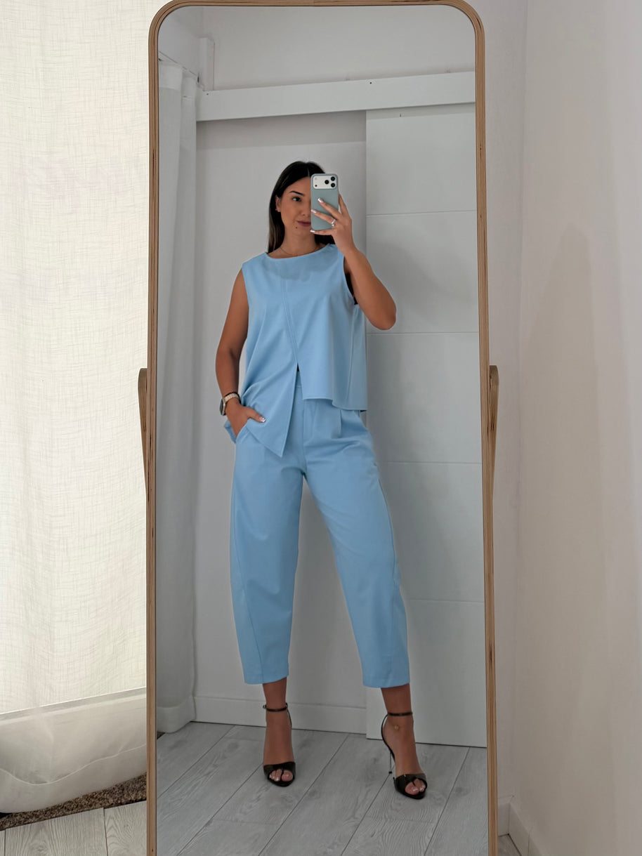 Conjunto Assimétrico azul bebé