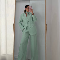 Conjunto alfaiataria verde água