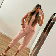 Conjunto assimétrico rosa seco