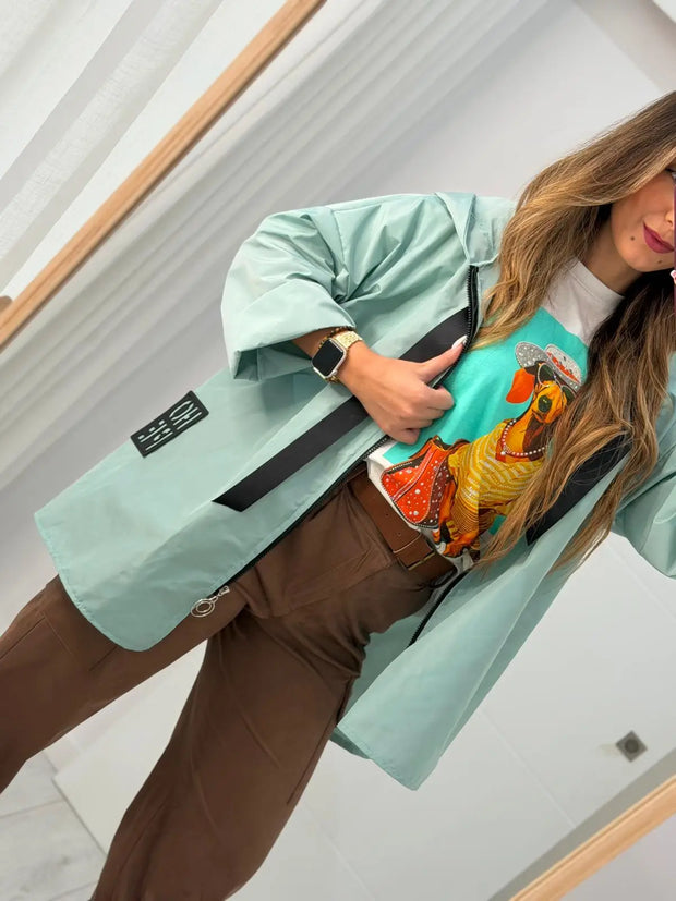 Parka Curta Hope verde água