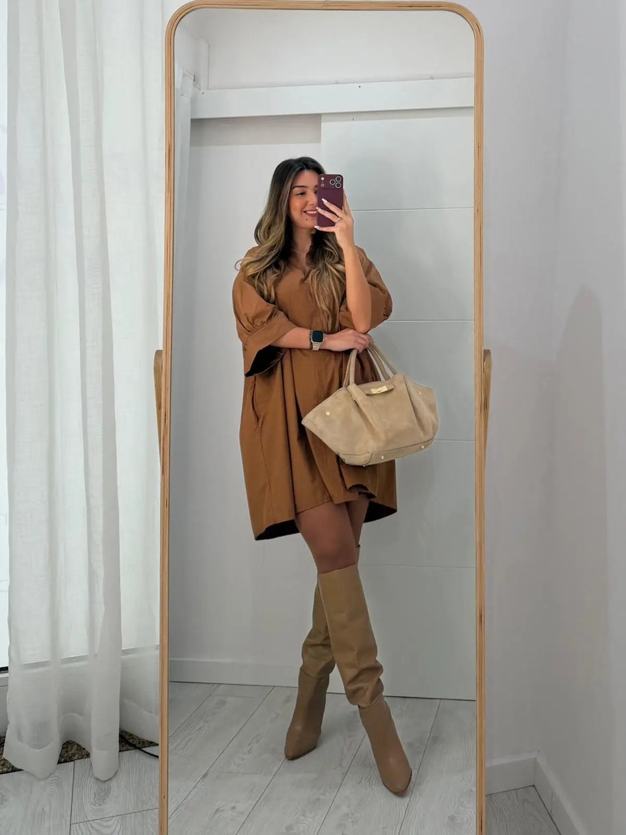 Vestido Oversize Com Bolsos
