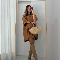 Vestido Oversize Com Bolsos