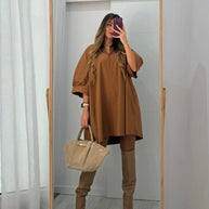 Vestido Oversize Com Bolsos
