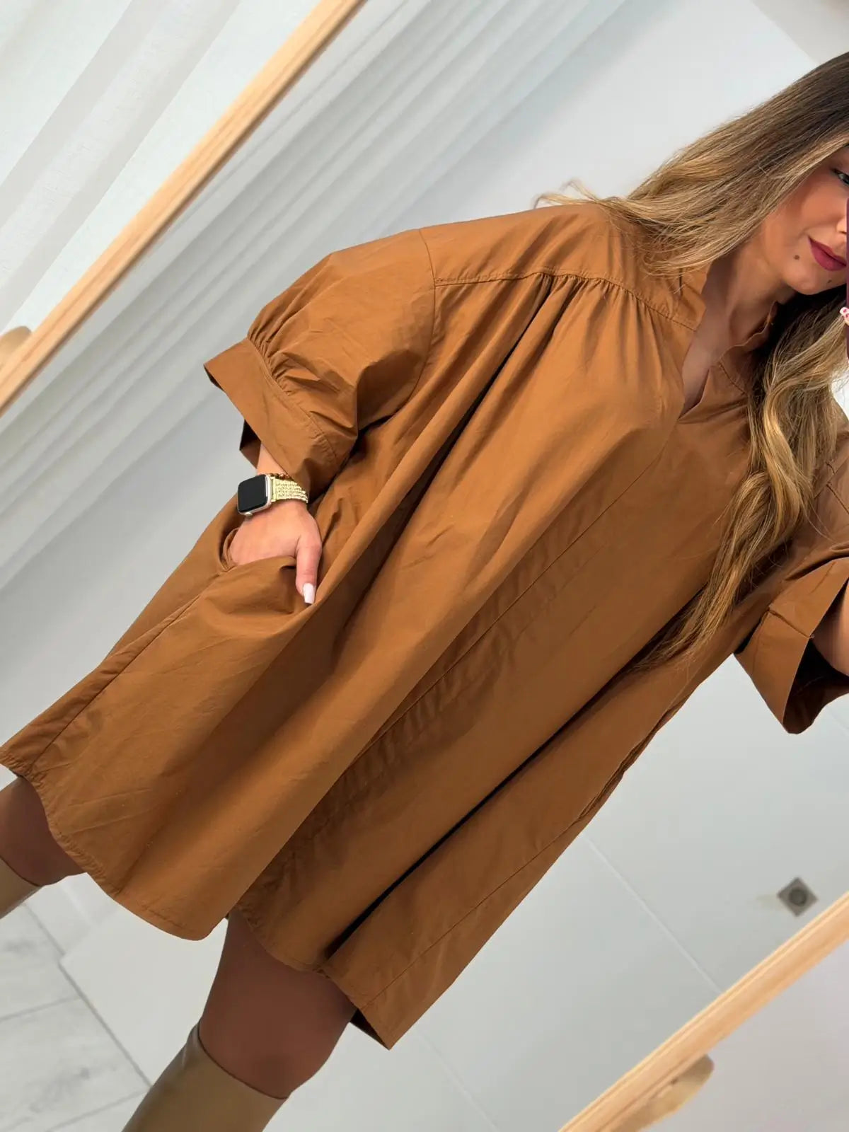 Vestido Oversize Com Bolsos