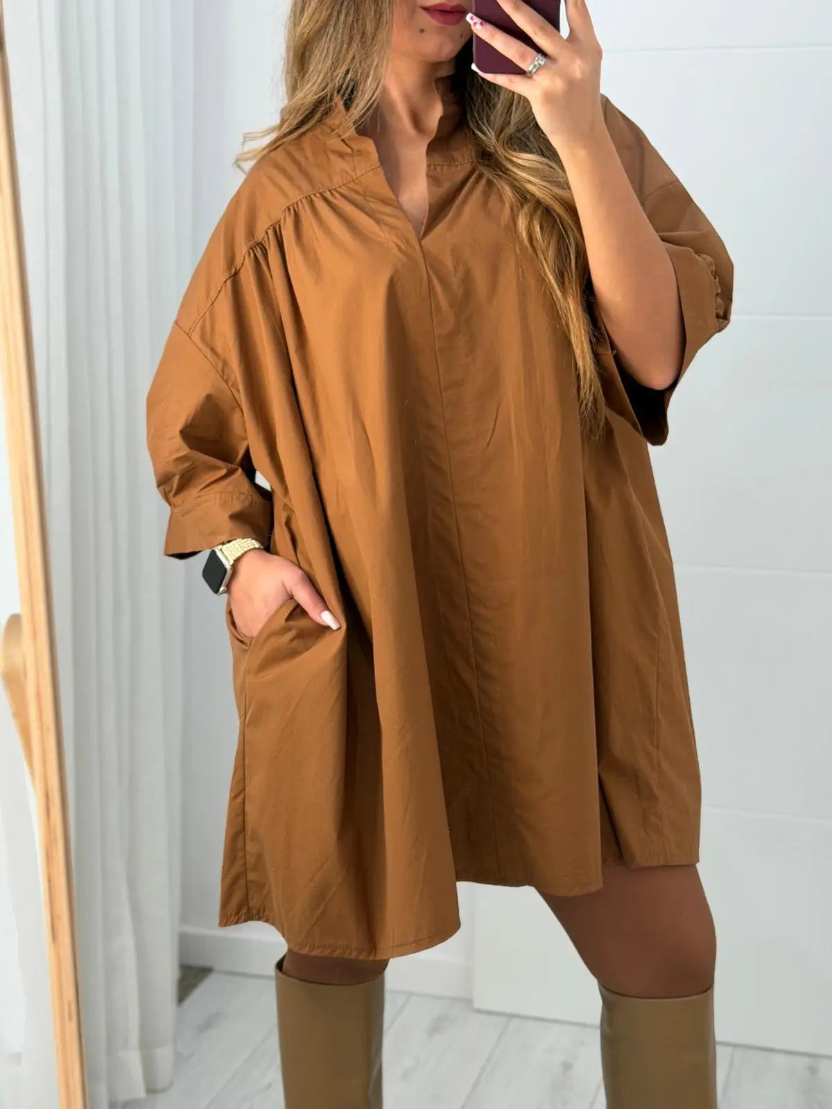 Vestido Oversize Com Bolsos