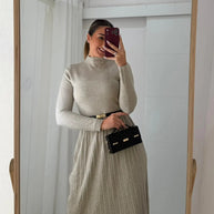 Vestido Malha Plissado