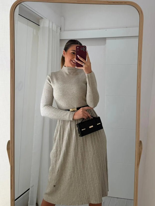 Vestido Malha Plissado