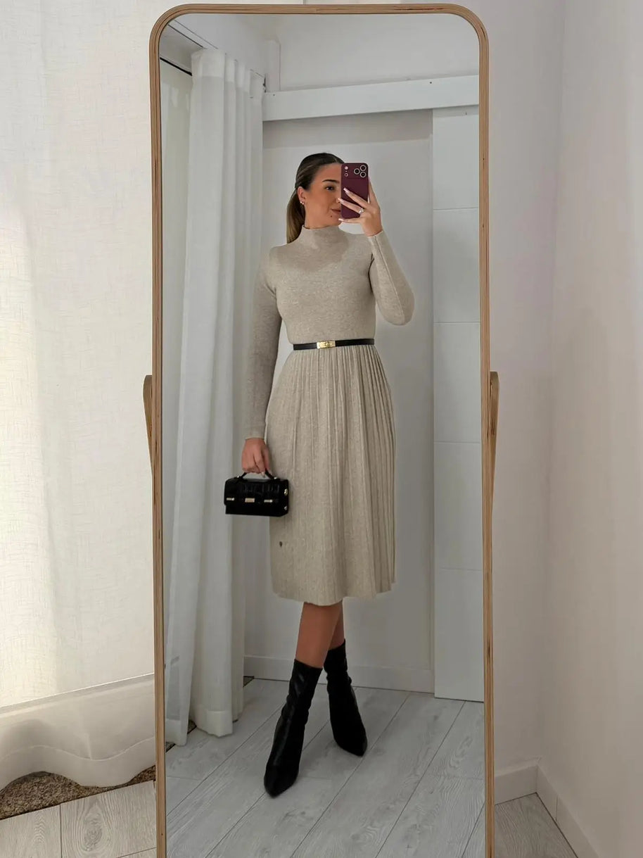 Vestido Malha Plissado
