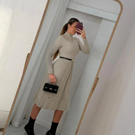 Vestido Malha Plissado