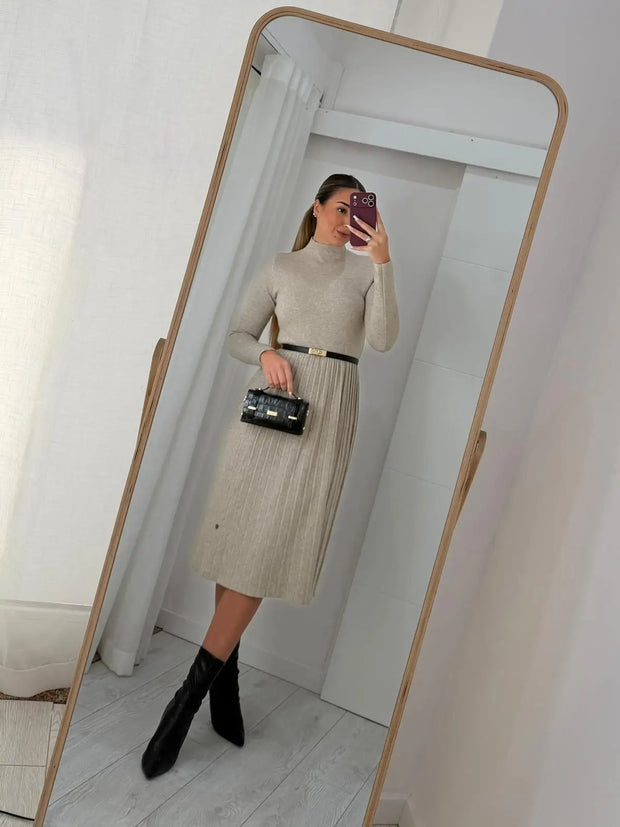 Vestido Malha Plissado